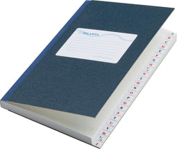 Notitieboek Atlanta met alfabet gelineerd blauw | 5 stuks
