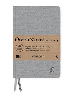 Notitieboek aurora ocean a5 192blz lijn 80gr grijs | 4 stuks
