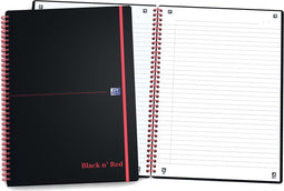 Notitieboek oxford black n' red a4 pp lijn - 5 stuks