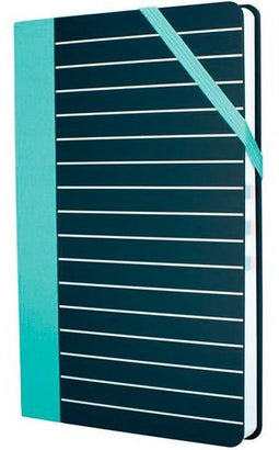 Notitieboekje Milan STRIPE – Zwart Groen – 21 x 14,6 cm – Genaaid