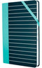 Notitieboekje Milan STRIPE – Zwart Groen – 21 x 14,6 cm – Genaaid