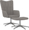 vidaXL Relaxstoel met voetenbank stof taupe