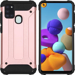Rugged Xtreme Backcover voor de Samsung Galaxy A21s - Rosé Goud