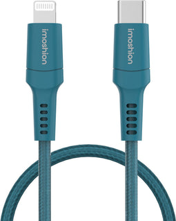 imoshion Kabel - Geschikt voor Lightning naar USB C - 1 meter - Oplader Kabel geschikt voor Apple iPhone 11/12/13/14 - Donkerblauw