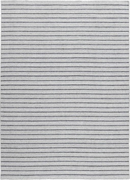 Nouveau Stripes Silver/Dark Grey Vloerkleed - 140x200 - Rechthoek - Laagpolig,Structuur Tapijt - Industrieel - Antraciet, Grijs