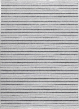 Nouveau Stripes Silver/Dark Grey Vloerkleed - 170x240 - Rechthoek - Laagpolig,Structuur Tapijt - Industrieel - Antraciet, Grijs