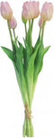 Nova Nature Zijden Kunstbloemen Kunst Bosje Tulpen Sally 47 cm - Roze
