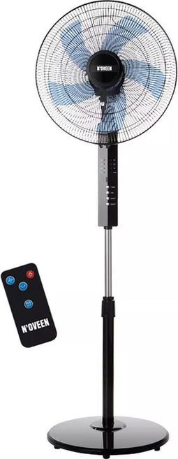 Noveen - Metalen Vloerventilator - 40CM - 3 Snelheden - 90° draaibaar - Ventilator Staand - Zwart