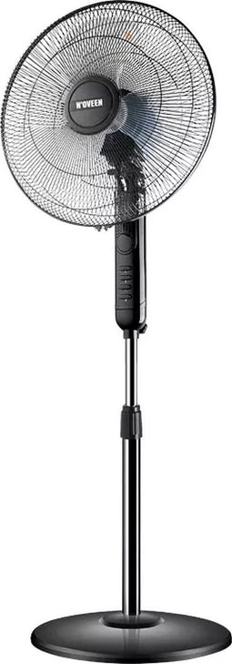 Noveen - Metalen Vloerventilator - 40CM - 3 Snelheden - 90° draaibaar - Ventilator Staand – Zwart