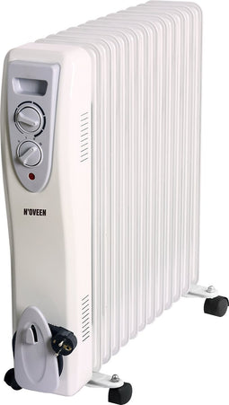 NOVEEN OH13 Olieradiator - Elektrische verwarming - Thermostaat - 3 Standen - tot 3000W - Wit