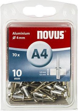 Novus Blindklinknagel A4 X 10mm, Alu SB, 70 st. - 045-0033