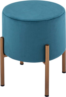 SVJ Kruk Rond - 32 x 32 x 38 cm - Polyester/Ijzer - Blauw