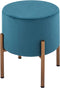 SVJ Kruk Rond - 32 x 32 x 38 cm - Polyester/Ijzer - Blauw