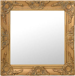 vidaXL - Wandspiegel - barok - stijl - 50x50 - cm - goudkleurig