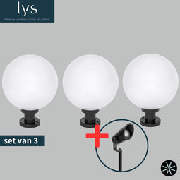 Nox Tuinbol Voordeelset - 3 Tuinbollen Ø35cm - Eenvoudige Buitenverlichting! Geen Gedoe met Grondkabels - Vervanger van Tuinverlichting op zonne-energie