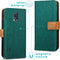 iMoshion Hoesje Geschikt voor Samsung Galaxy S5 Plus / S5 Neo / S5 Hoesje Met Pasjeshouder - iMoshion Luxe Canvas Bookcase - Groen