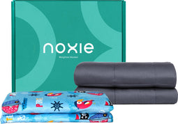 Noxie Premium Verzwaringsdeken Kind 4 KG & Supersoft Hoes Bundel - Weighted Blanket - 100x150 cm - Grijs & Piraat