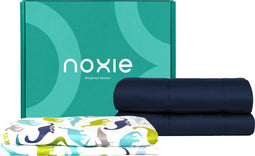 Noxie Premium Verzwaringsdeken Kind 4 KG & Supersoft Hoes Bundel - Weighted Blanket - 100x150 cm - Blauw & Dino