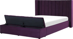 NOYERS - Tweepersoonsbed - Paars - 140 x 200 cm - Fluweel