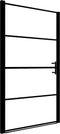vidaXL - Douchedeur - halfmat - 91x195 - cm - gehard - glas - zwart
