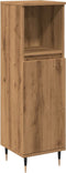 vidaXL - Badkamerkast - 30x30x100 - cm - bewerkt - hout - artisanaal - eikenkleurig