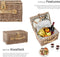 tectake® Picknickmand Ameland - Luxe 13-delige set voor 2 personen - Geïntegreerd koelvak - Riet