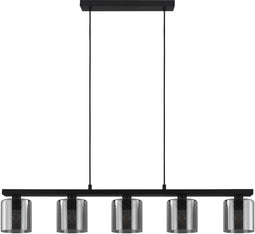 EGLO Cadley - Hanglamp E27 - 121 cm rookglas zwart (1 stuk)