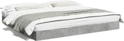 vidaXL - Bedframe - bewerkt - hout - betongrijs - 180x200 - cm