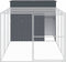 vidaXL - Hondenhok - met - ren - 214x457x181 - cm - gegalvaniseerd - staal - antraciet