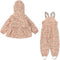 Konges Sløjd Rainy Palme regenpak set Strawberry pink - Regenjas - Regenbroek - Thermo voering - Maat 2 jaar