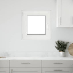 Kelderraam "RISOR" 50x50 cm draai-kiep DIN links wit