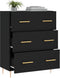 vidaXL - Dressoir - 69,5x34x90 - cm - bewerkt - hout - zwart