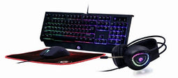 Gembird GGS-UMGL4-01 - 4-in-1 gaming kit - LED backlight toetsenbord muis headset - Zwart