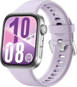 Huawei Watch Fit 4 38 mm zilver met fluoro-elastomeer bandje violet