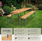 tectake® Biertafelset Ludwig - 3-delig - Inklapbaar met Parasolhouder - 6 Personen - 170 x 46 x 78 cm