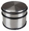 Perel - Deurstopper - Roestvrij staal zonder boren antislip rubberen bodem 75 mm hoog 90 mm diameter grijs