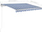 vidaXL - Luifel - vrijstaand - handmatig - uittrekbaar - 300x250 - cm - blauw - en - wit