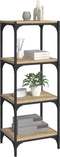 vidaXL - Boekenkast - 40x33x100 - cm - bewerkt - hout - en - staal - sonoma - eiken
