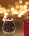 Perfect Cadeau | Handgemaakte Glazen Oliebrander - 3D Vuurwerkeffect voor Sfeer en Geur