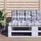vidaXL - Palletkussen - 70x40x12 - cm - stof - ruitpatroon - grijs
