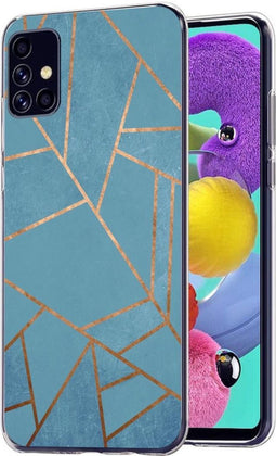 iMoshion Hoesje Geschikt voor Samsung Galaxy A51 Hoesje Siliconen - iMoshion Design hoesje - Blauw / Meerkleurig / Goud / Blue Graphic