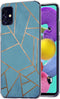 iMoshion Hoesje Geschikt voor Samsung Galaxy A51 Hoesje Siliconen - iMoshion Design hoesje - Blauw / Meerkleurig / Goud / Blue Graphic