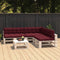 vidaXL - Bankkussens - pallet - 7 - st - wijnrood