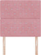vidaXL - Hoofdbord - met - Kristallen - Knopen - - - Ge - tuft - - - Roze - - - 90 - cm - - - Fluweel