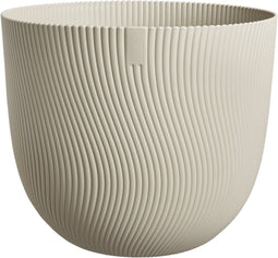 Elho Sereh Rond 40 - Bloempot voor Binnen & Buiten - 100% Gerecycled Plastic - Ø 39.0 x H 33.3 cm - Paddenstoel beige