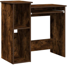 vidaXL - Bureau - met - schappen - 84x40x78 - cm - bewerkt - hout - gerookt - eiken