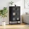 vidaXL - Hoge - kast - 68x39x123 - cm - staal - zwart
