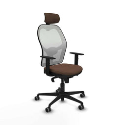 Piqueras y Crespo 1D036G2 - Bureaustoel - Hoofdsteun - Wit Donkerbruin