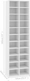 vidaXL - Schoenenkast - 22 vakken - 54x34x183 cm - wit