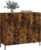 vidaXL - Dressoir - 90x34x80 - cm - bewerkt - hout - gerookt - eikenkleurig